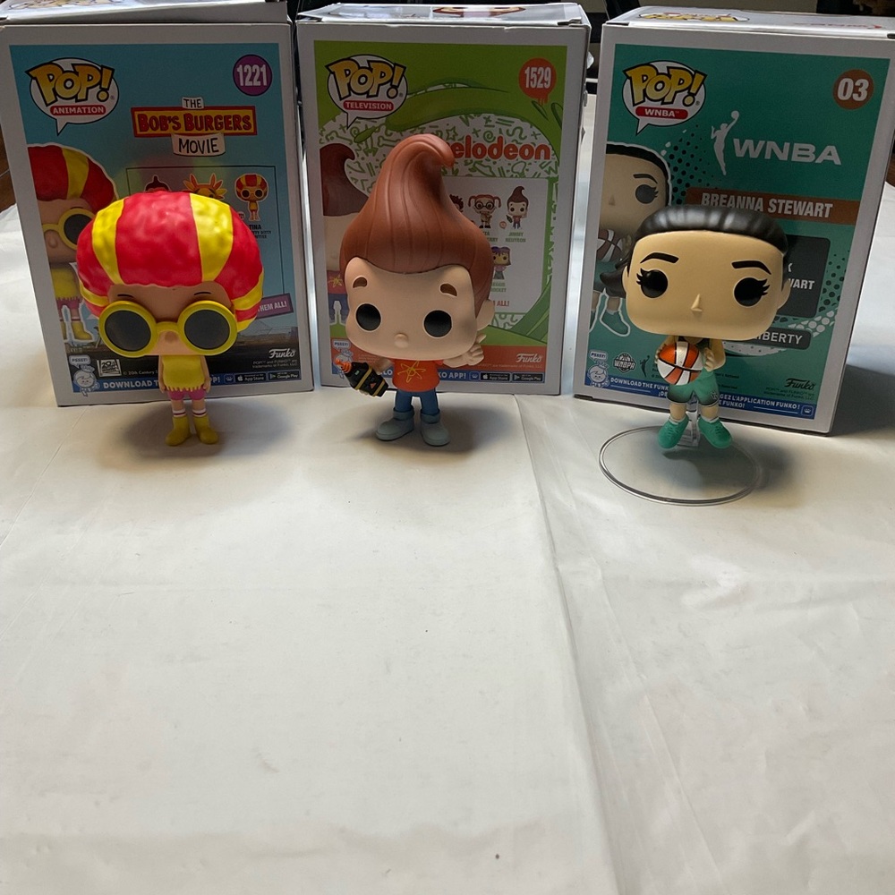 Funko Pop lot of 3: Tina, Jimmy Neutron, Breanna Stewart